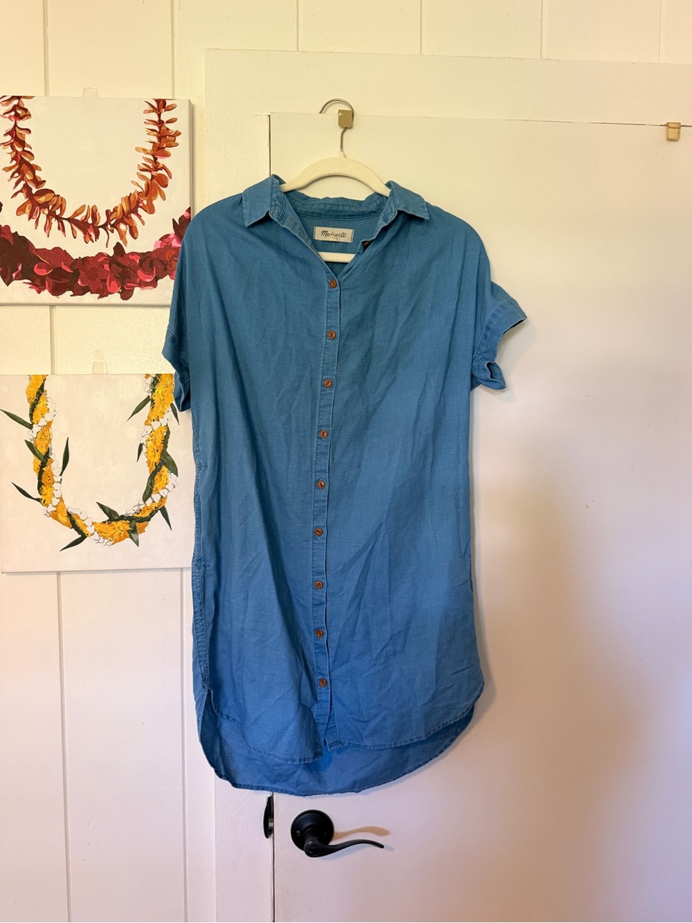 Madewell “Denim-look” Button T-Shirt Dress
